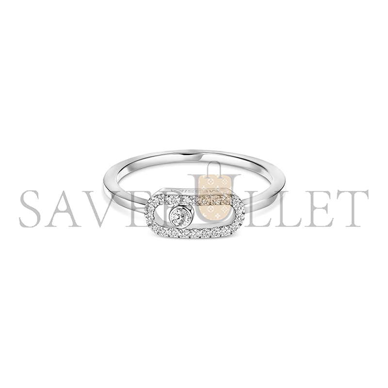 Mes1kaa move uno half pavÉ ring white gold d1am0nd ring 04705-wg